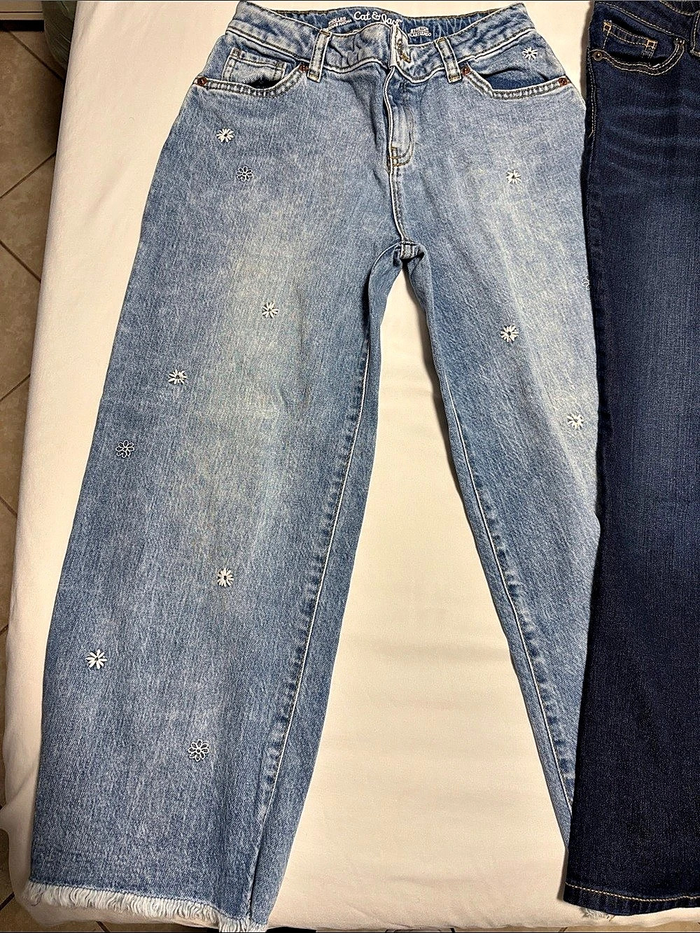 Cat & Jack Girls Denim Lot Blue Jeans 3-Pair Bundle